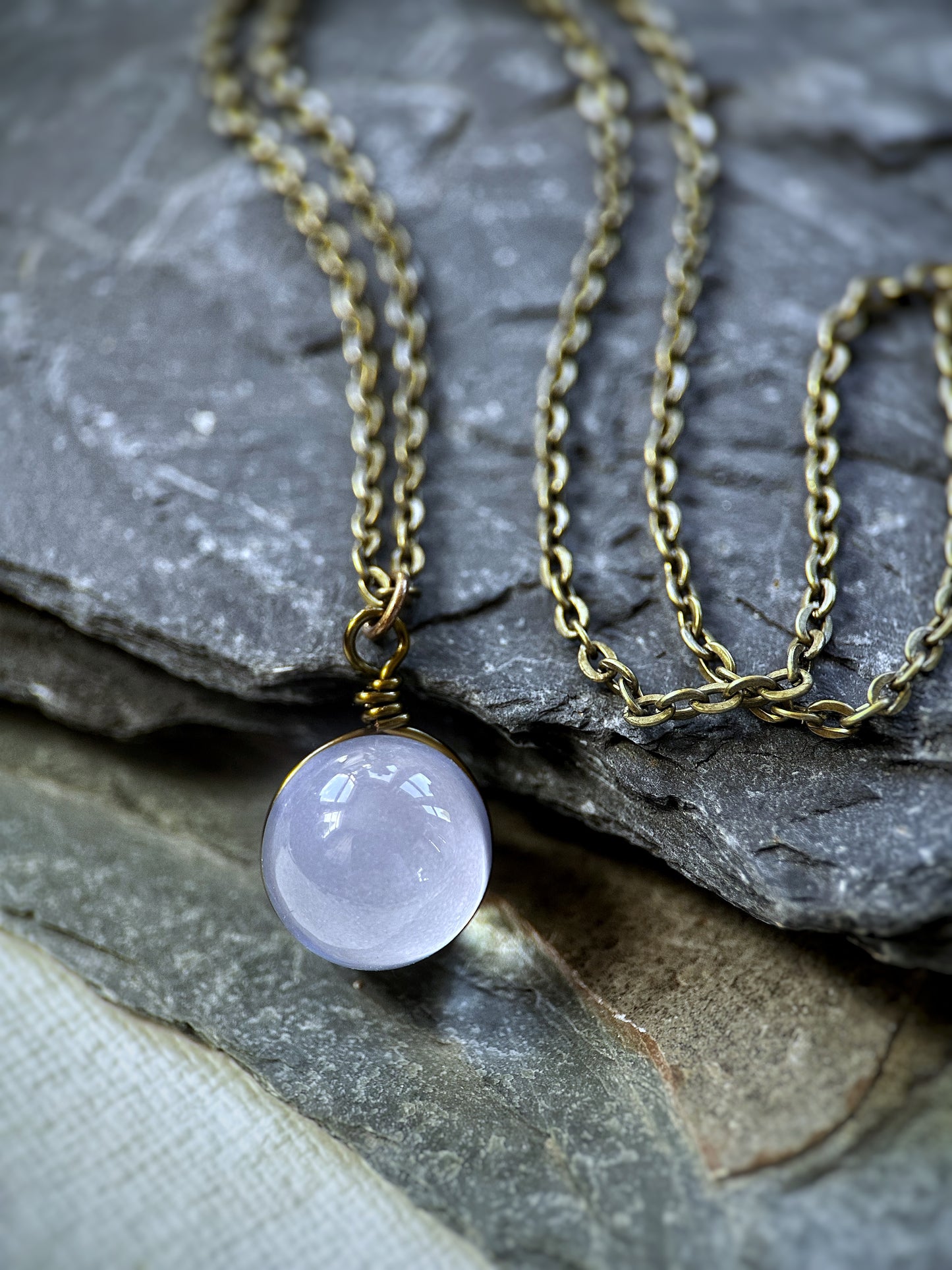 Icy Lilac Orb Necklace