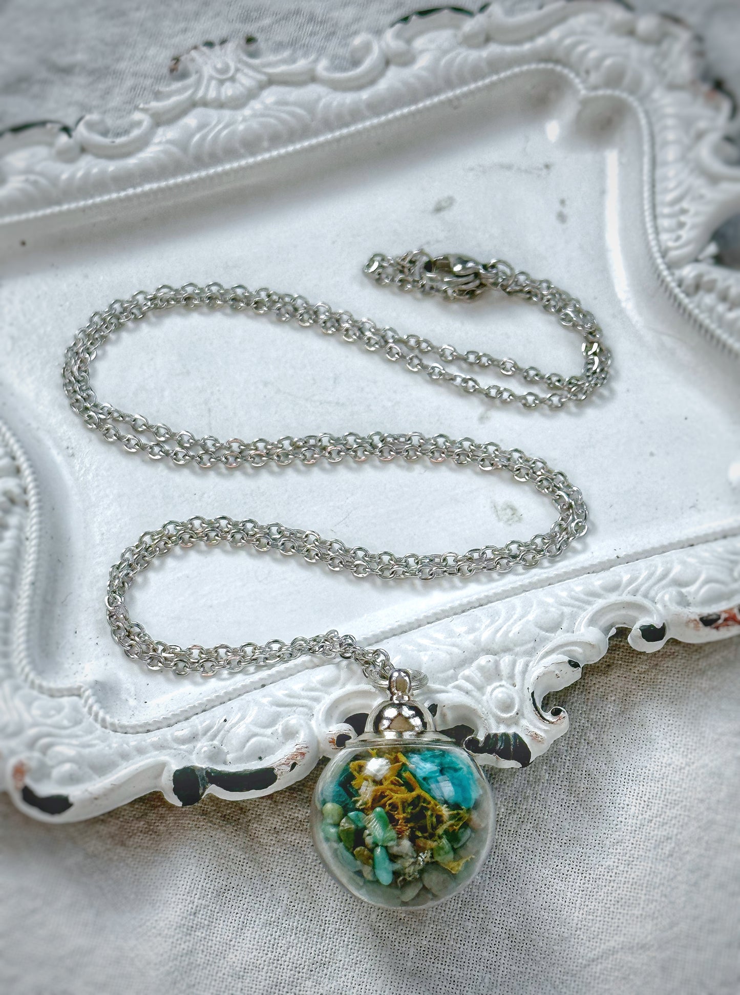 Turquoise Garden Orb Apothecary Necklace