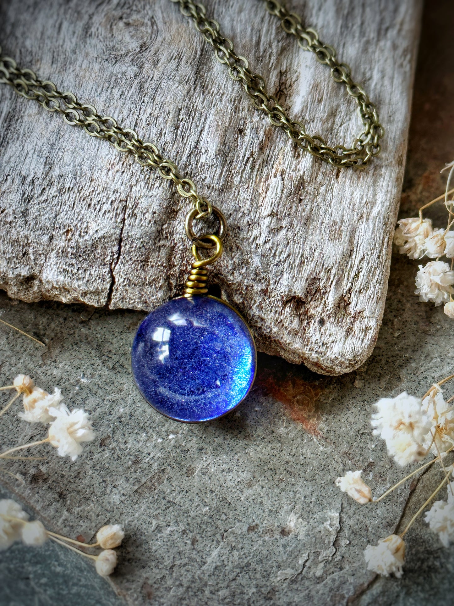 Blue Nebula Orb Necklace