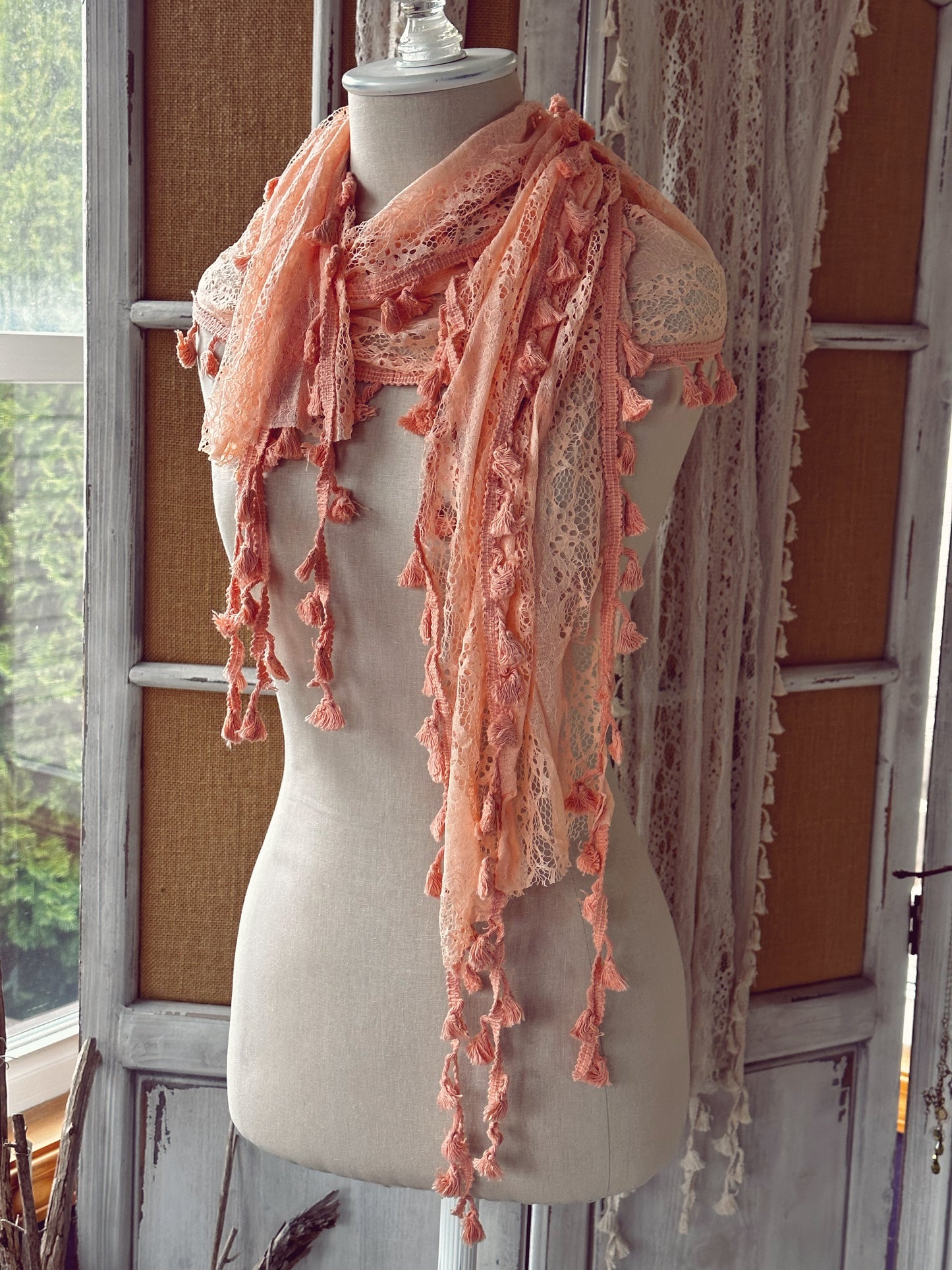 Sweet Apricot Lace Scarf