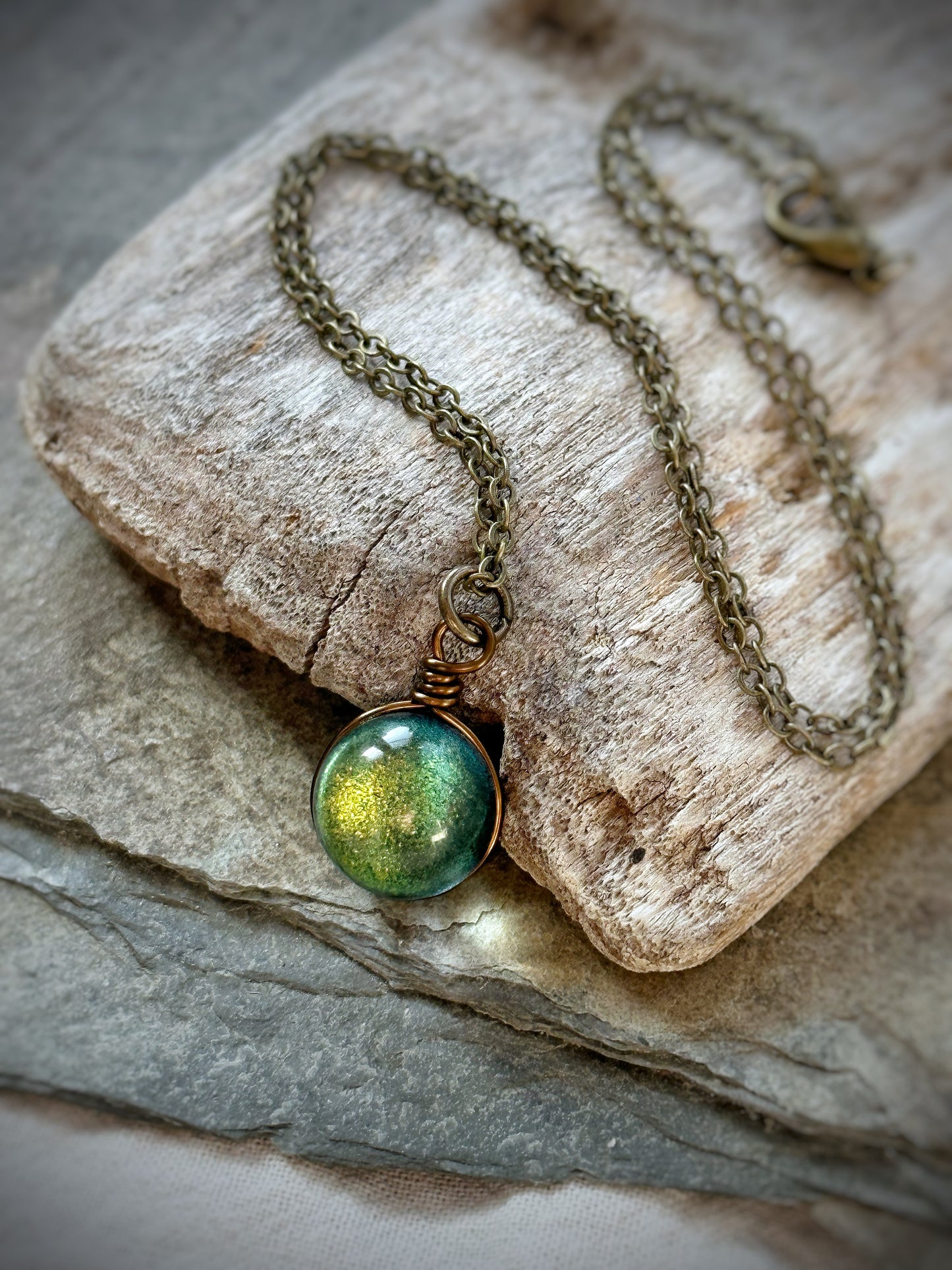 Green Magic Orb Necklace