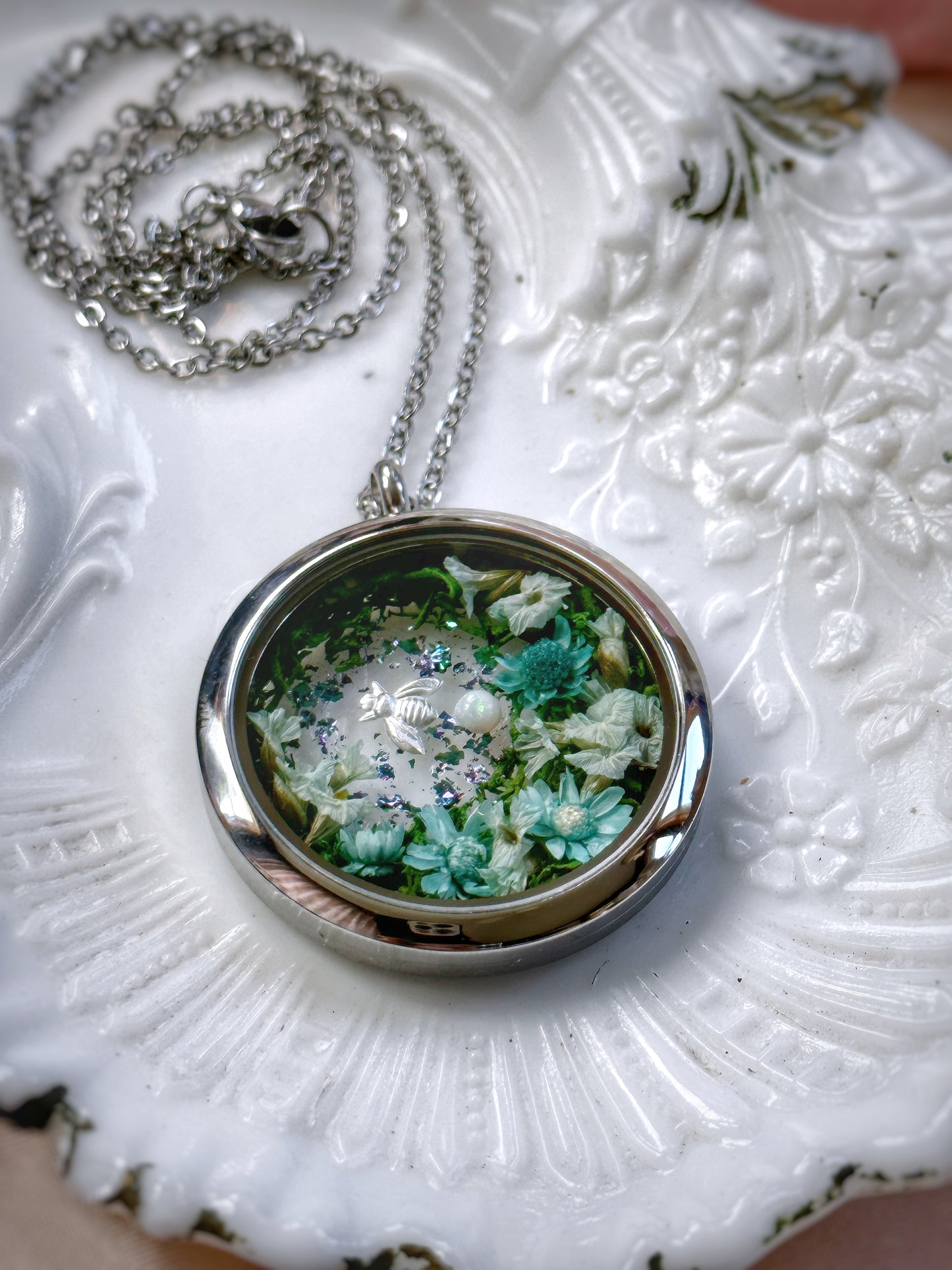 Gardensong Opal Locket Necklace