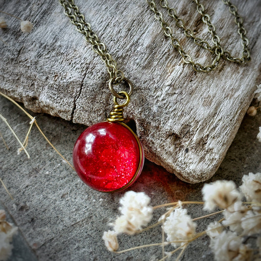 Ruby Slipper Orb Necklace