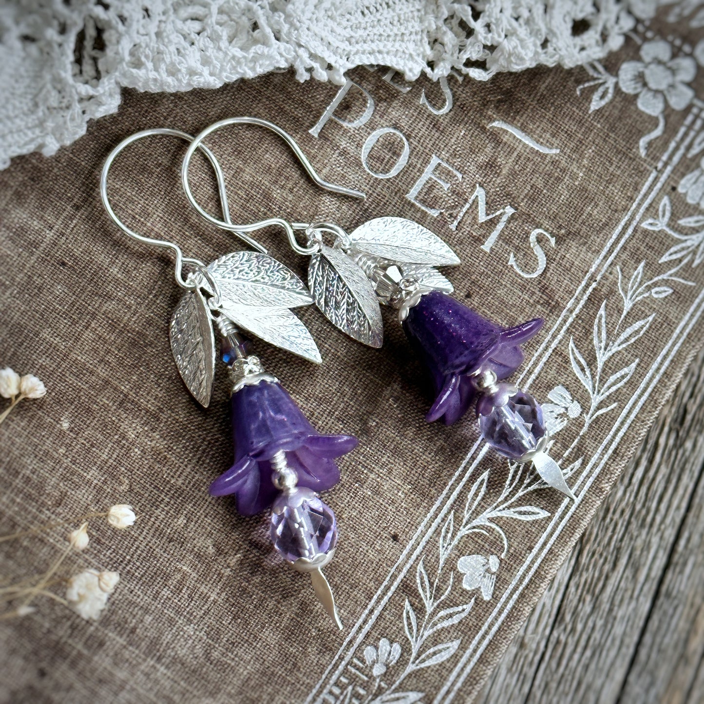 Purple Velvet Earrings