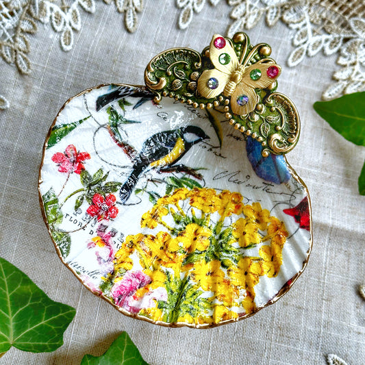 Bird and Butterfly Shell Dish