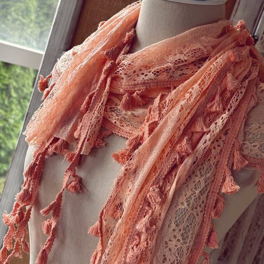 Sweet Apricot Lace Scarf