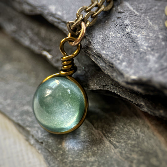 Dewy Green Orb Necklace