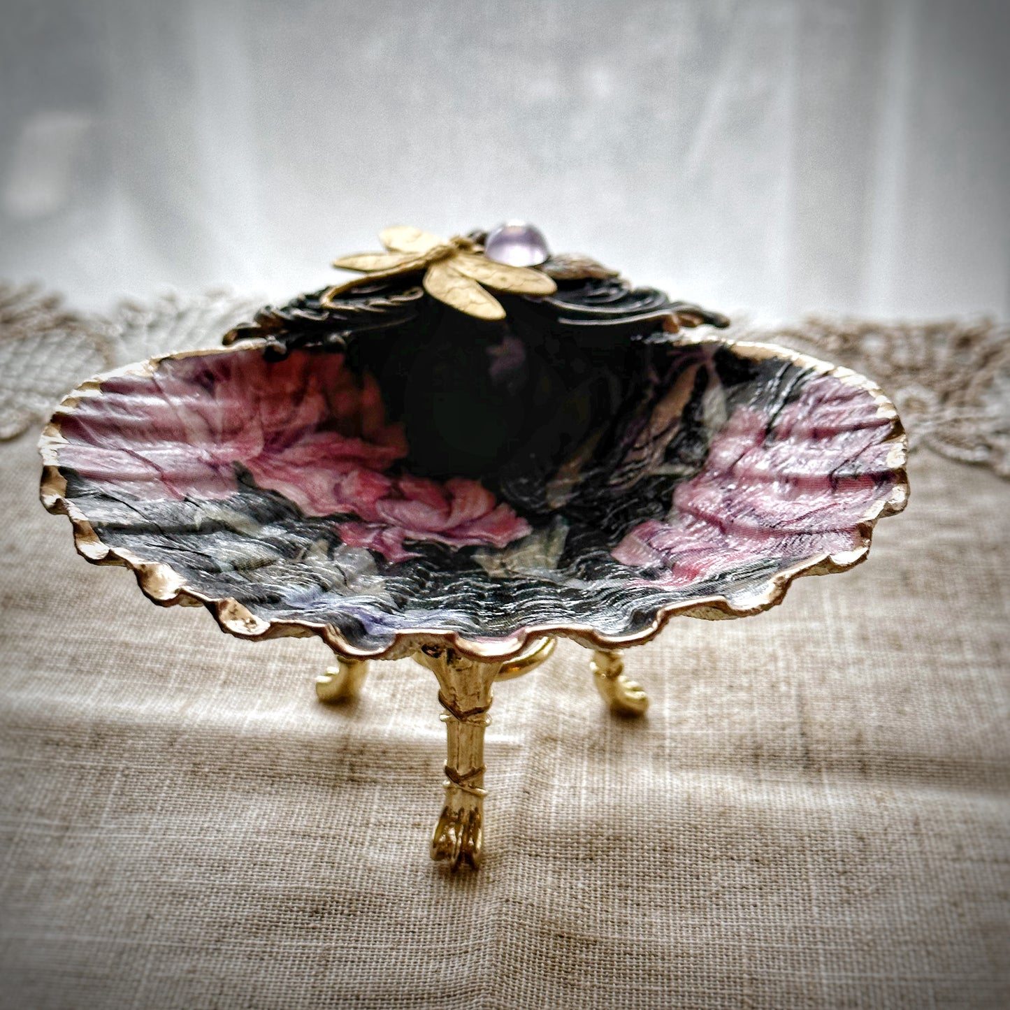 Victorian Dragonfly Shell Dish
