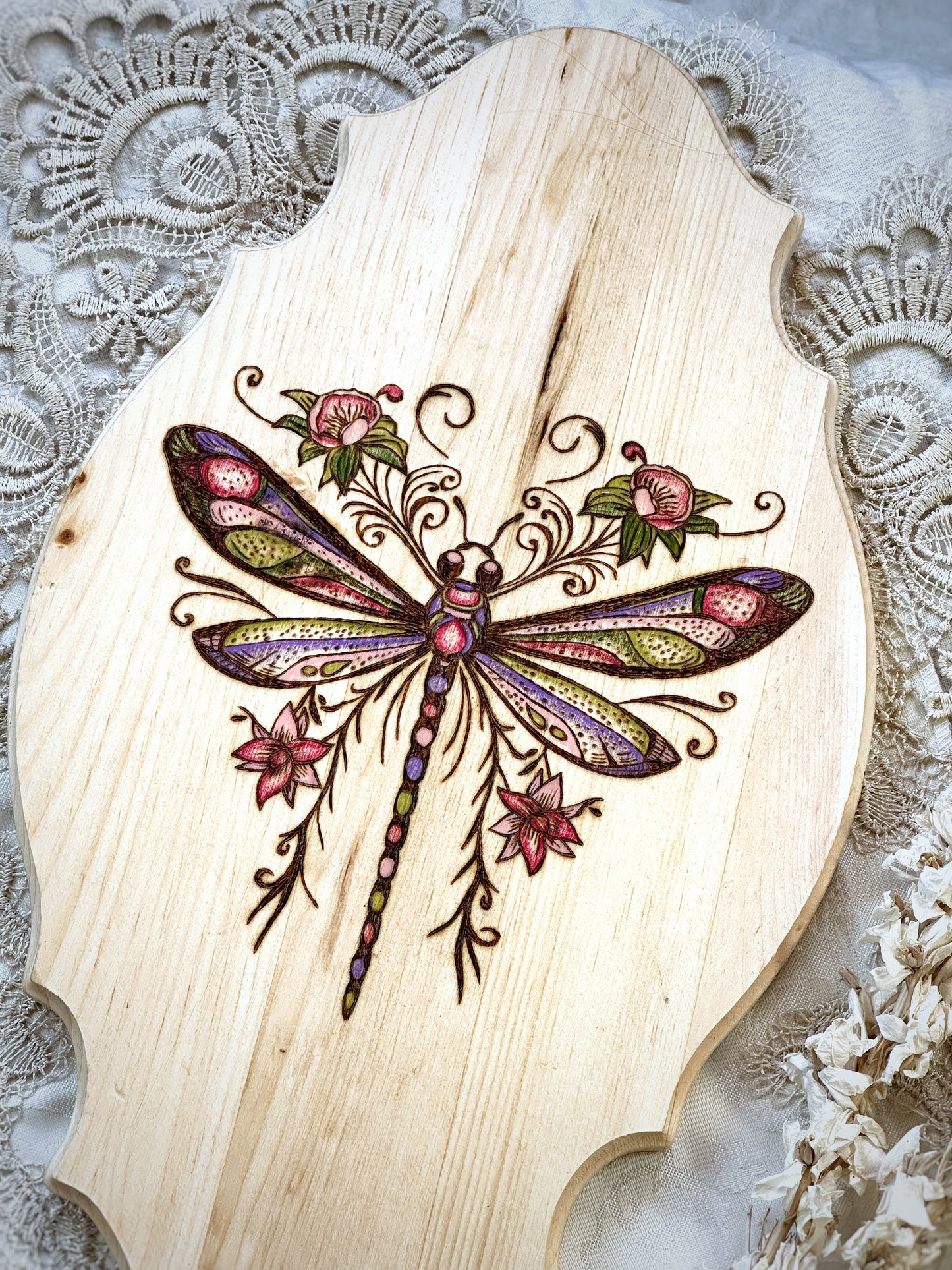 Delicate Dragonfly Wood Burning