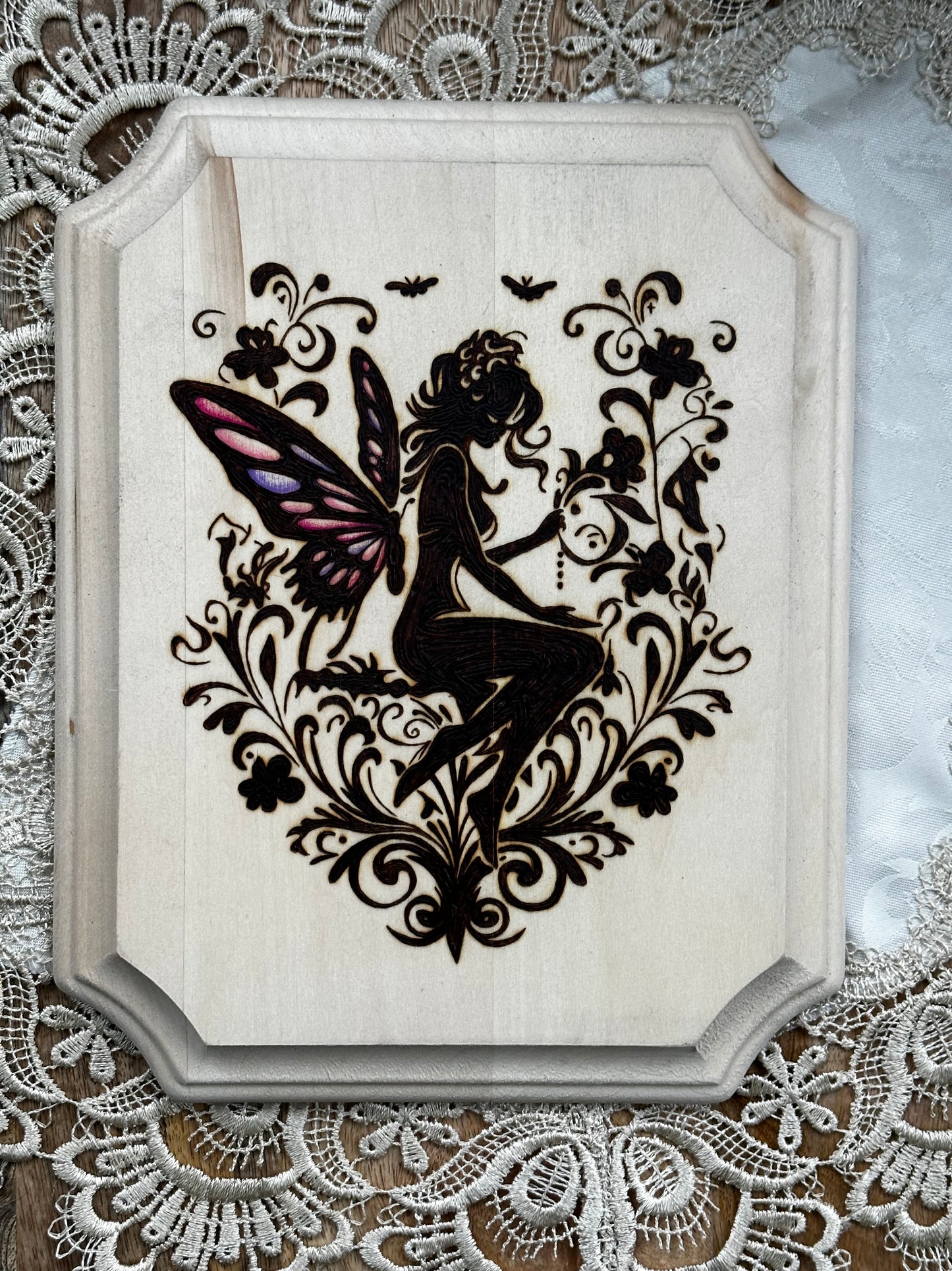 Butterfly Girl Wood Burning