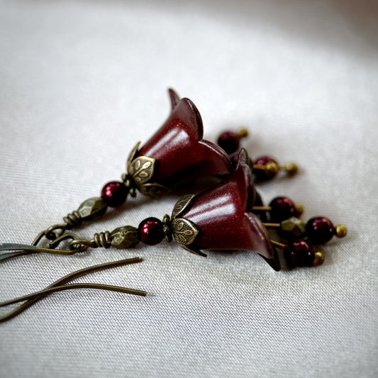 Dark Rose Earrings