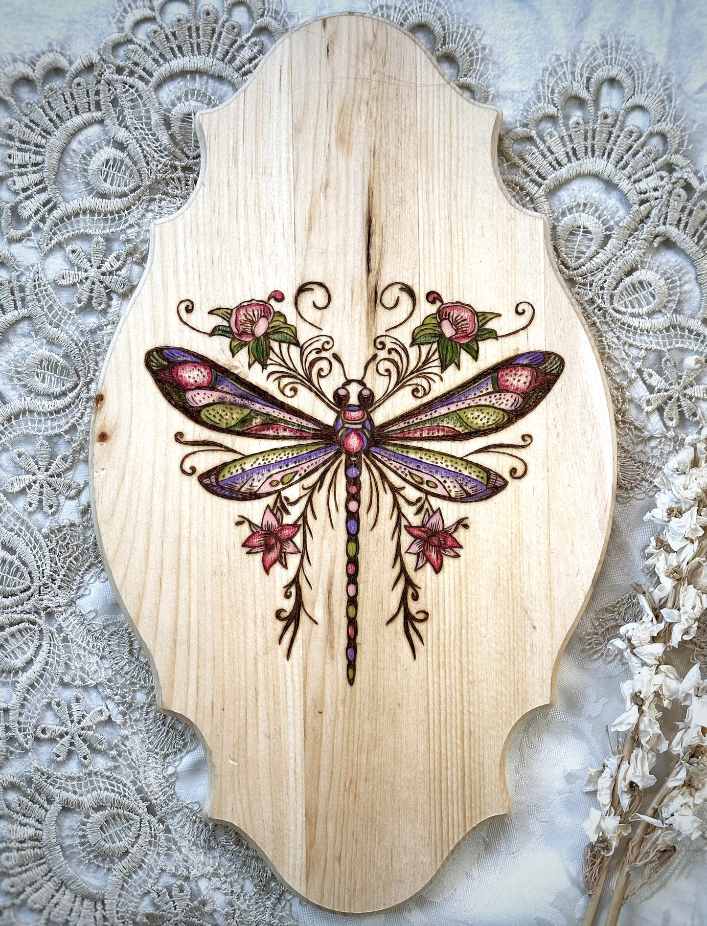 Delicate Dragonfly Wood Burning