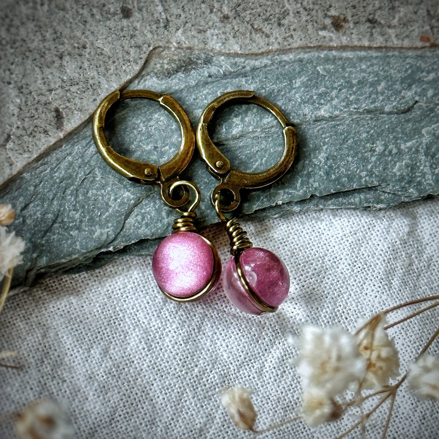 Pink Sugar Orb Earrings