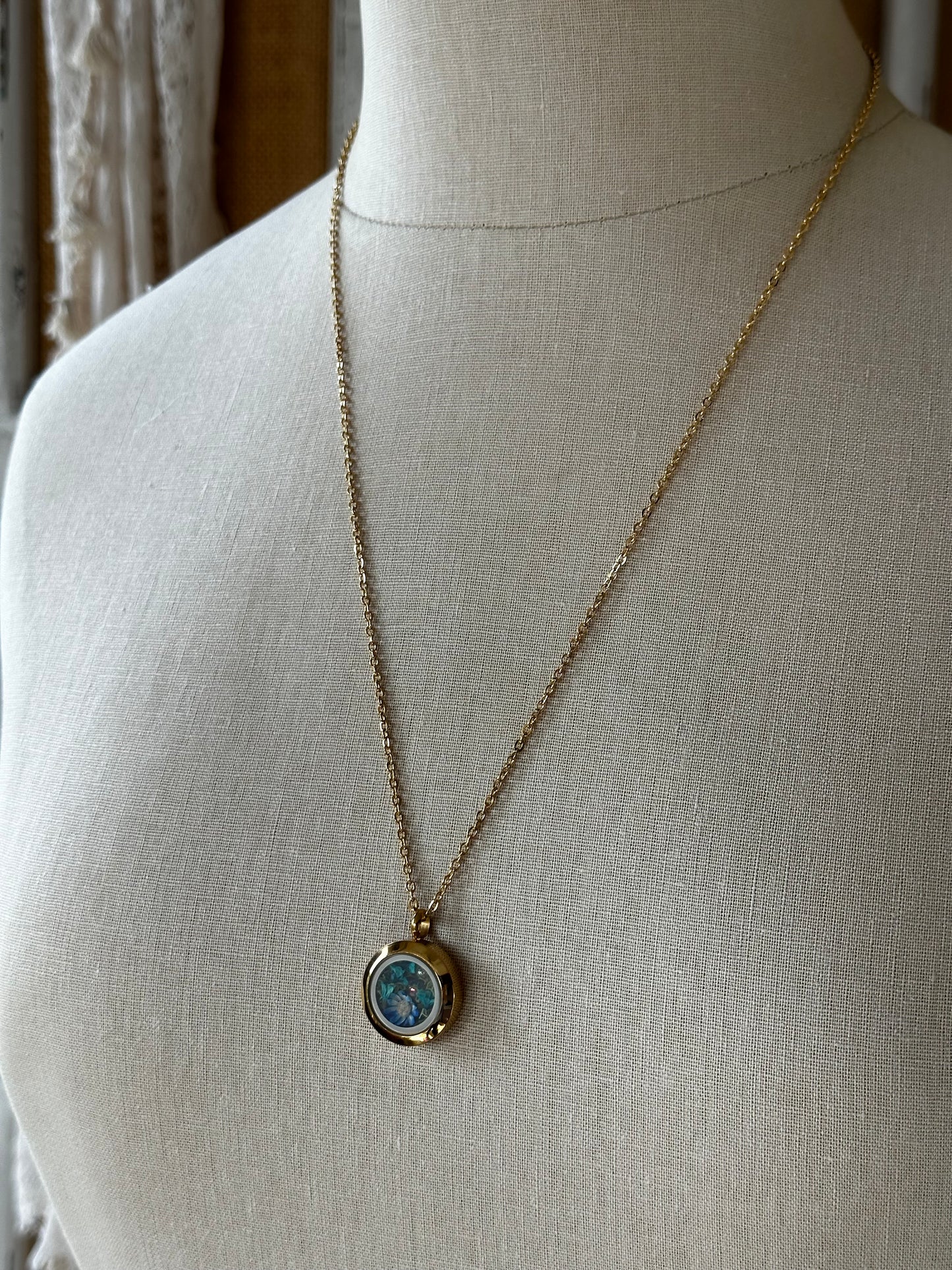 Blue Pixie Locket Necklace